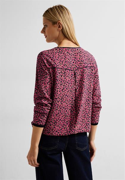 Minimal Print Bluse cosy coral