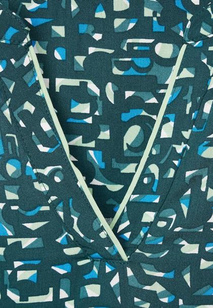 Minimal Print Bluse deep lake green
