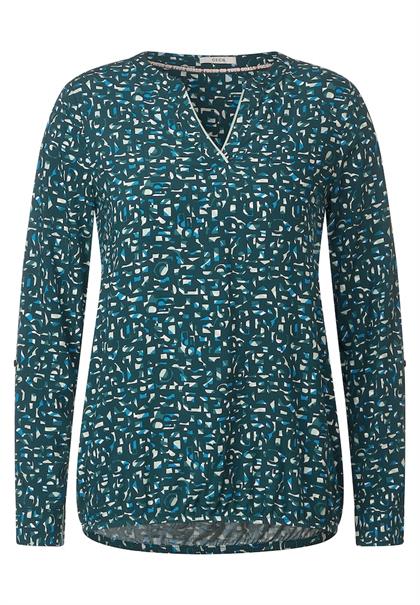 Minimal Print Bluse deep lake green