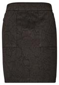 Minirock mit Snake-Print und Knopfdetails charred brown
