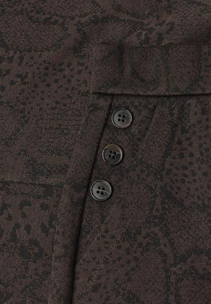 Minirock mit Snake-Print und Knopfdetails charred brown