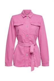 Mit Hanf: leichte Jacke mit Bindegürtel pink fuchsia 2