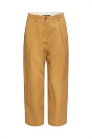 Mit Leinen: Hose mit verkürztem Bein camel