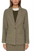 Mit Wolle: Blazer mit Hahnentritt-Muster dark khaki