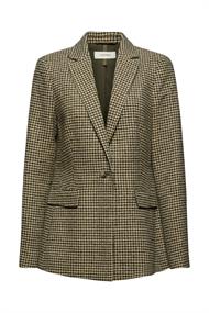 Mit Wolle: Blazer mit Hahnentritt-Muster dark khaki