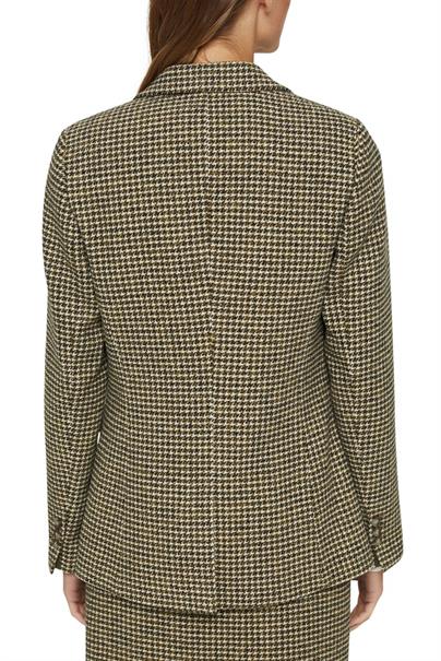 Mit Wolle: Blazer mit Hahnentritt-Muster dark khaki