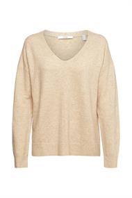 Mit Wolle: flauschiger Pullover sand