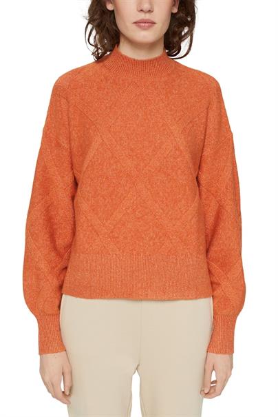 Mit Wolle: Pullover mit Stehkragen golden orange 5