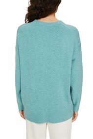 Mit Wolle: softer Rundhals-Pullover mit Melange turquoise 5