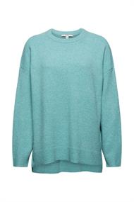 Mit Wolle: softer Rundhals-Pullover mit Melange turquoise 5