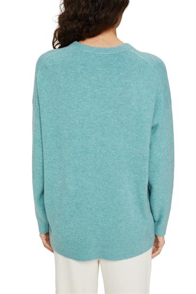 Mit Wolle: softer Rundhals-Pullover mit Melange turquoise 5