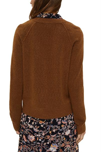 Mit Wolle: V-Neck Cardigan toffee 5