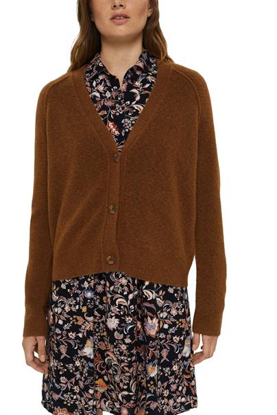 Mit Wolle: V-Neck Cardigan toffee 5