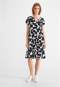 Moderates Kleid mit Print dark vintage blue