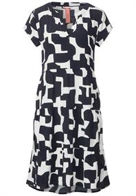 Moderates Kleid mit Print dark vintage blue