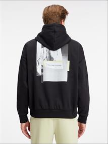 MODERN COMFORT BACK PRINT HOODIE ck black