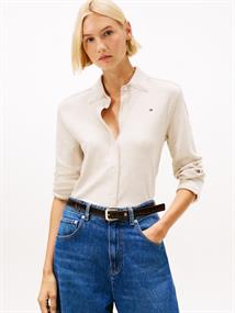 MODERN INTERLOCK REG LS SHIRT heather oatmilk