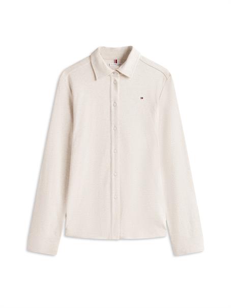 MODERN INTERLOCK REG LS SHIRT heather oatmilk
