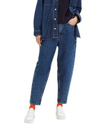 Mom Fit Jeans mit Barrel Leg clean dark stone blue denim