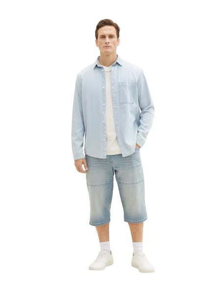 Morris Overknee Shorts light stone blue grey denim