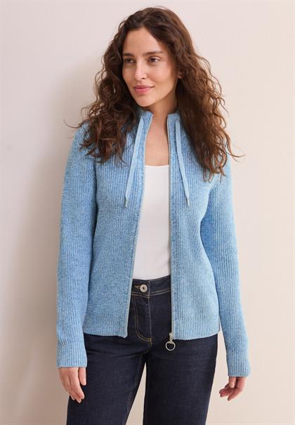 Mouliné Cardigan fresh light blue