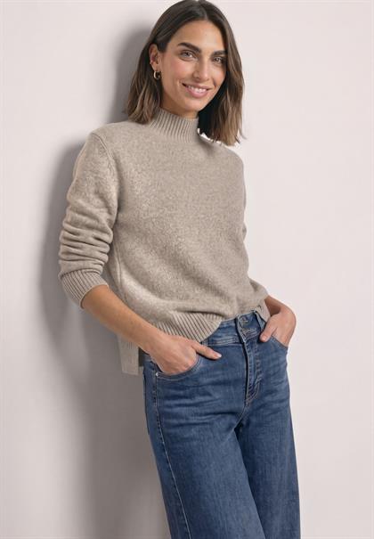 Mouliné Pullover mit Turtle Neck sanded amber mel.