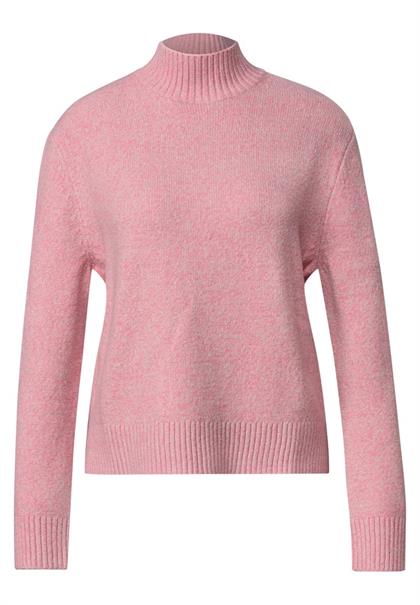 Mouliné Pullover mit Turtle Neck warm blush mel.