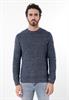 Mouliné Strickpullover deep navy blue melange