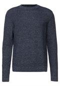 Mouliné Strickpullover deep navy blue melange