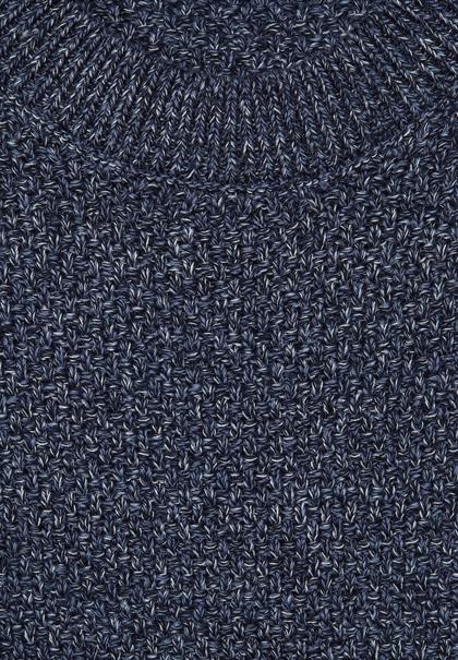 Mouliné Strickpullover deep navy blue melange