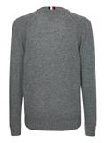 MULTI HTR LAMBSWOOL C NECK medium grey heather