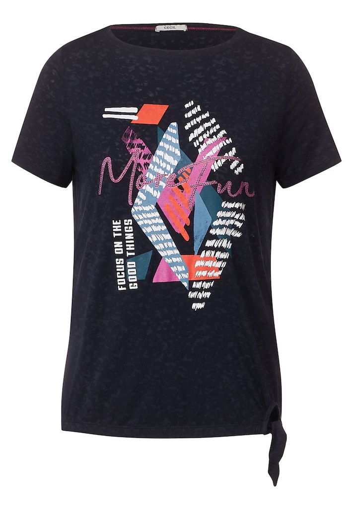 Cecil Damen T-Shirt Multicolor Fotoprint Shirt night sky blue bequem online  kaufen bei