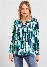 Multicolor Print Bluse vanilla white
