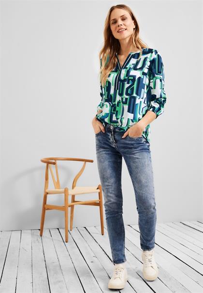 Multicolor Print Bluse vanilla white