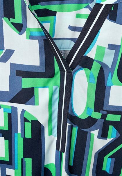 Multicolor Print Bluse vanilla white