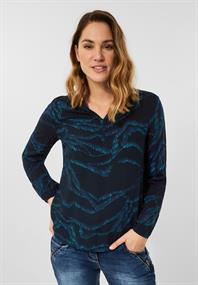 Multicolor Viskose Bluse deep blue