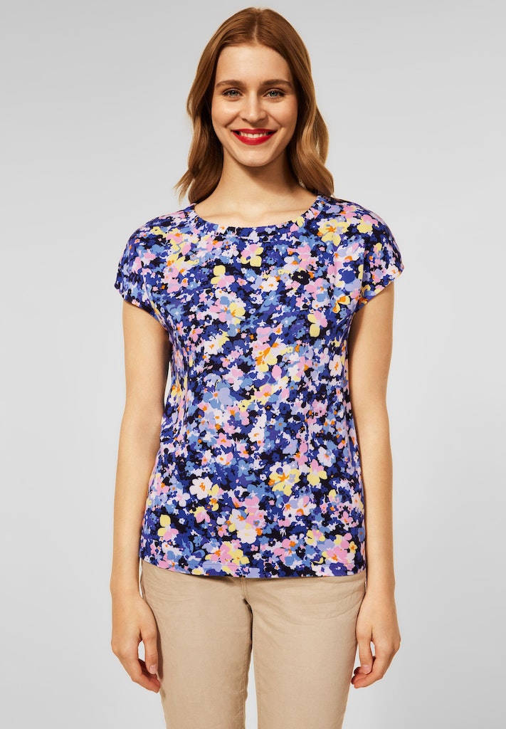 Street One Damen T-Shirt Multicolour Print T-Shirt grand blue bequem online  kaufen bei