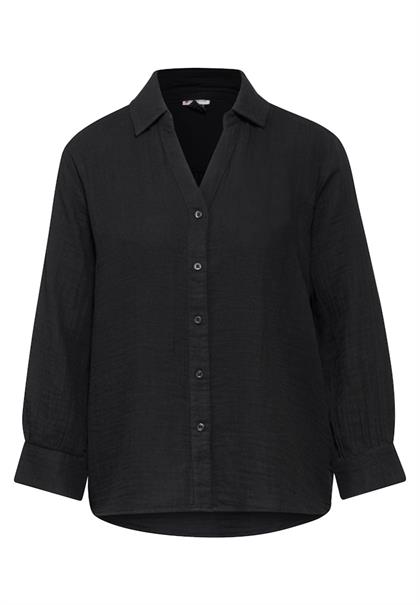 Musselin-Bluse black