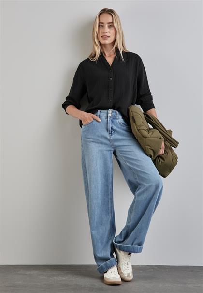 Musselin-Bluse black