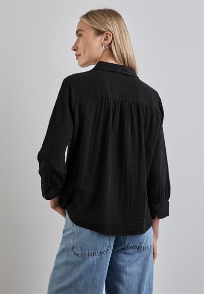 Musselin-Bluse black