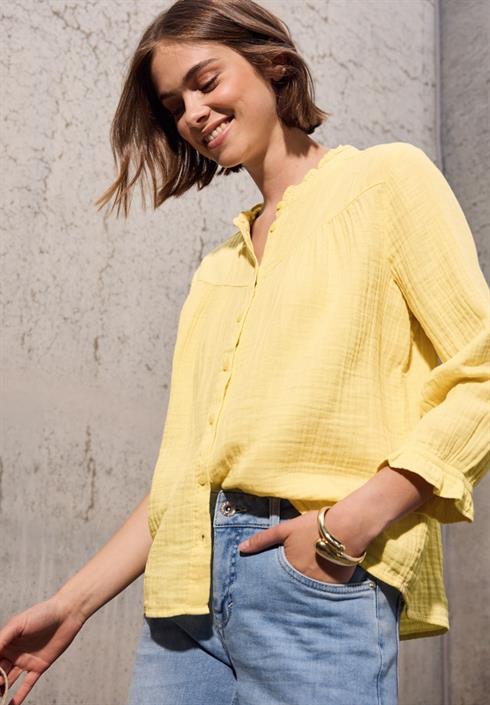 musselin-bluse-mit-rüschen-blend-yellow