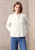 Musselin-Bluse mit Rüschen off white