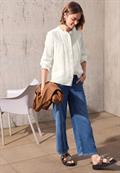 Musselin-Bluse mit Rüschen off white