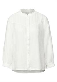 Musselin-Bluse mit Rüschen off white