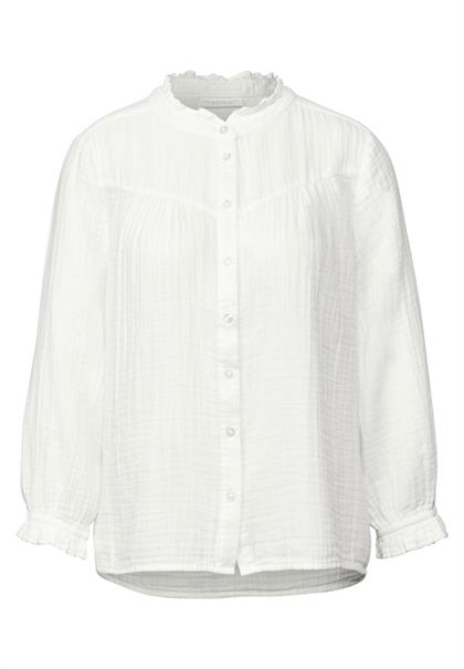 Musselin-Bluse mit Rüschen off white