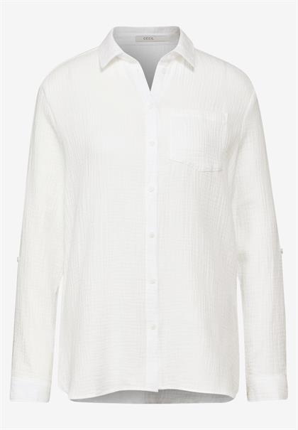 Musselin Hemdbluse vanilla white