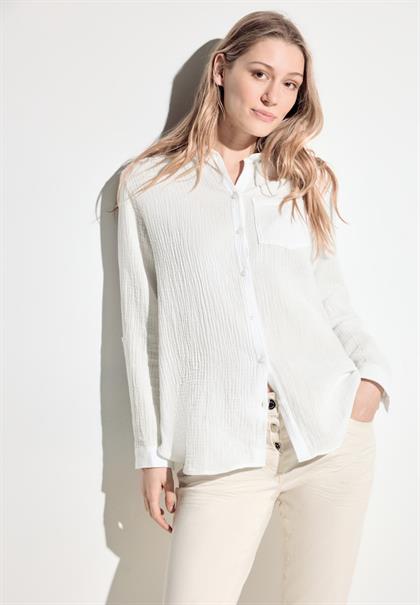 Musselin Hemdbluse vanilla white
