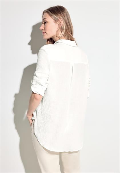 Musselin Hemdbluse vanilla white