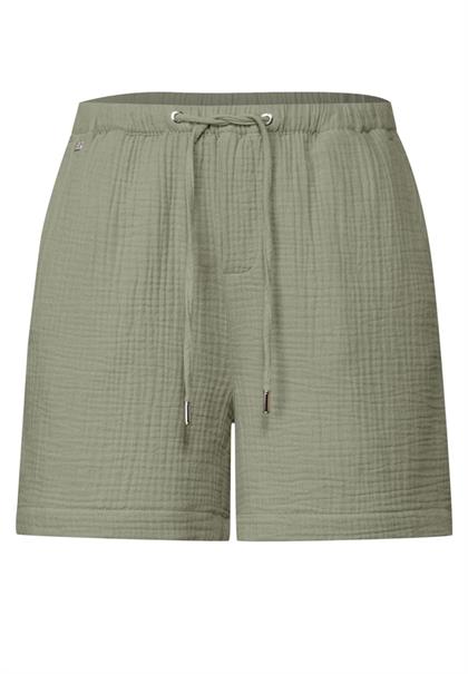 Musselin Shorts pale mud green