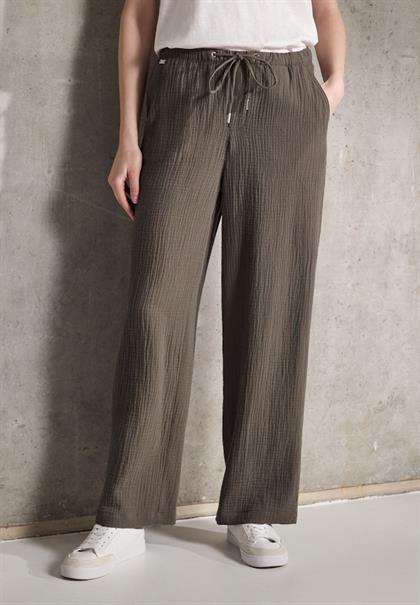 Musselin Wide Leg Hose acron brown